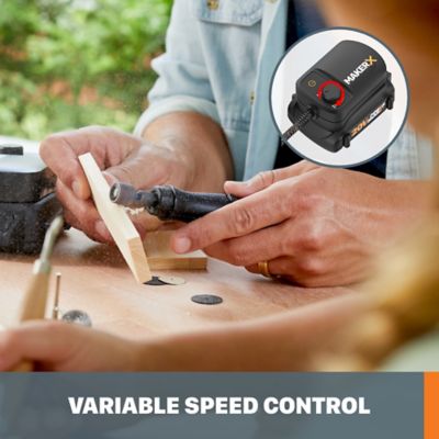 Image showing  20V MakerX Power Share Kit with Rotary Tool, Grinder and Soldering Iron Wood Burner