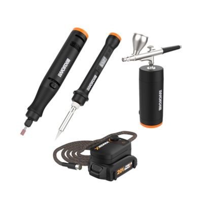 WORX 20V MakerX Power Share Kit with Rotary Tool, Soldering Iron and Air Brush in Carry Bag