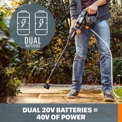 Image showing  450 PSI 0.9 GPM Cordless Electric Cold Water 40V Hydroshot Portable Power Cleaner Kit