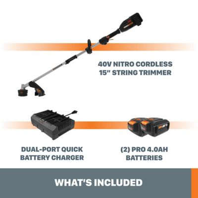 Image showing  Driveshare 15 in. 40V Straight Shaft Cordless String Trimmer, Battery and Charger Included, Attachment Capable