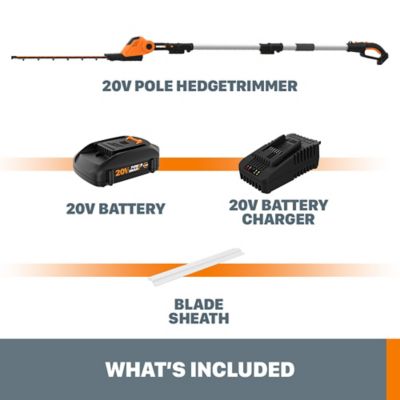 Image showing 5 th WORX 20 in. 20V Cordless Hedge Trimmer, Battery and Charger Included, WG252