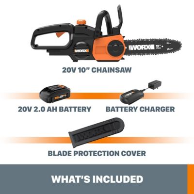 Image showing  10 in. 20V Cordless Chainsaw, Battery and Charger Included