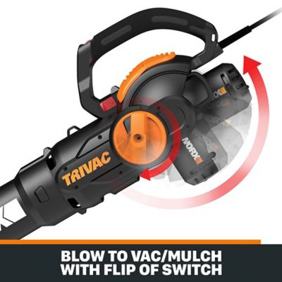 Image showing 5 th WORX TriVac 70 MPH/600 CFM 12A Corded 3-in-1 Handheld Leaf Blower, Vacuum and Mulcher