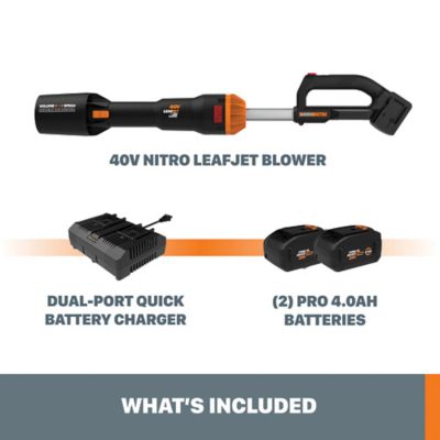 Image showing 5 th WORX LeafJet 125 MPH/620 CFM 40V Cordless Handheld Leaf Blower, Battery and Charger Included