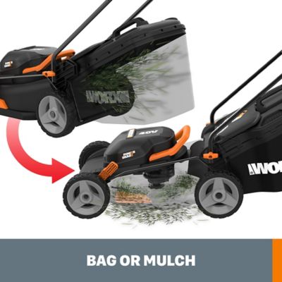 Image showing  17 in. 40V Cordless Electric Push Lawn Mower, Batteries and Charger Included