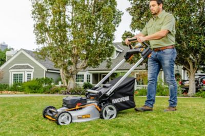 Image showing 8 th WORX 20 in. 40V Cordless Electric Nitro Self-Propelled Push Lawn Mower