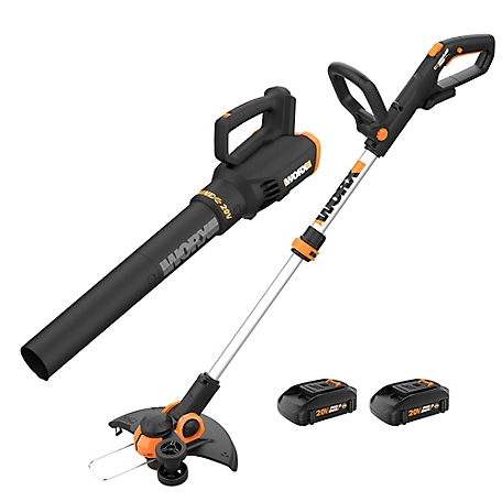 WORX 12 in. Cordless 20V Trimmer and Blower Combo Kit, 2.0Ah