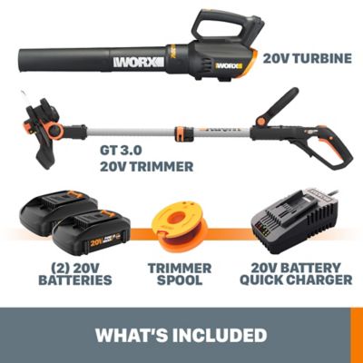 Image showing  12 in. 20V Straight Shaft Cordless String Trimmer and Blower Combo Kit, Battery and Charger Included