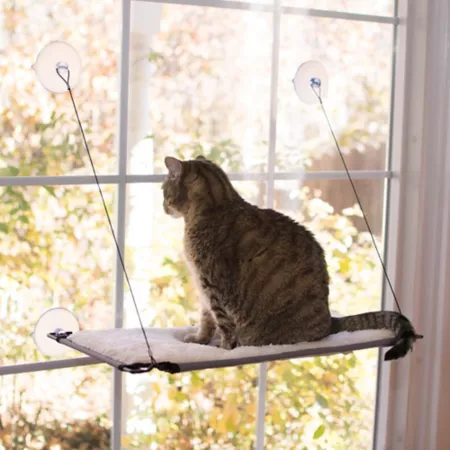 K&H Pet Products Cat Hammock with Window Lounger 12 in x 23 in. Cat Window Perches & Wall Shelves