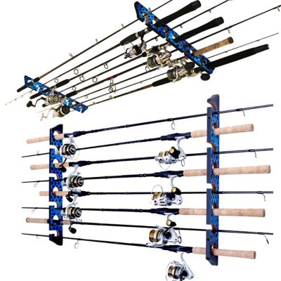 Image showing  Fishing Rod Ceiling or Wall Rack, Blue