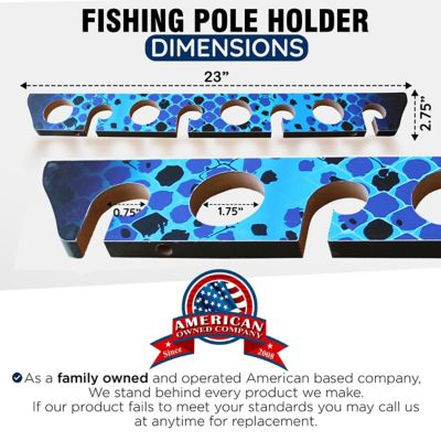 Image showing  Fishing Rod Ceiling or Wall Rack, Blue