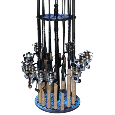 Image showing  Round Fishing Rack with Wood Post, Deep Blue