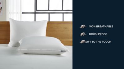 Image showing  White Goose Feather and White Goose Down Fiber Bed Pillows, Back Sleeper, 233 Thread Count
