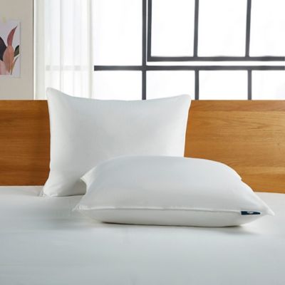 Serta White Goose Feather and White Goose Down Fiber Bed Pillows, Back Sleeper, 233 Thread Count