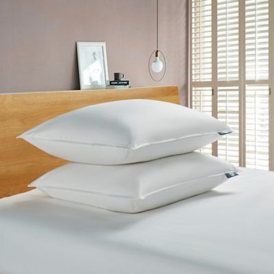 Image showing  White Goose Feather and White Goose Down Fiber Bed Pillows, Back Sleeper, 233 Thread Count
