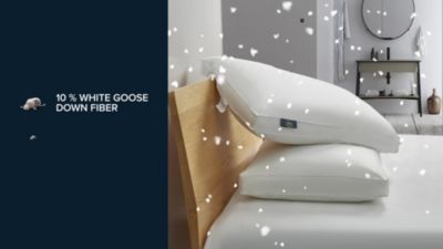 Image showing  White Goose Feather and White Goose Down Fiber Bed Pillows, Side Sleeper, 233 Thread Count