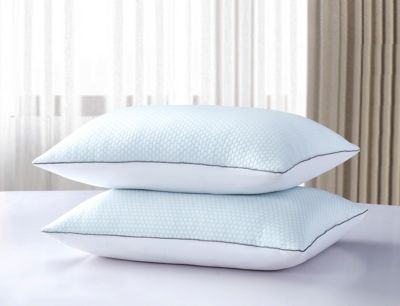 Serta Summer and Winter White Goose Feather Bed Pillow, 233 Thread Count, 2 pc.