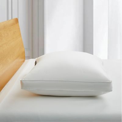 Image showing  White Down Fiber Bed Pillow, Side Sleeper, 300 Thread Count