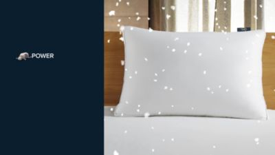 Image showing  White Down Fiber Bed Pillow, Side Sleeper, 300 Thread Count