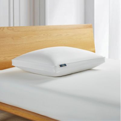 Image showing  White Down Fiber Bed Pillow, Side Sleeper, 300 Thread Count