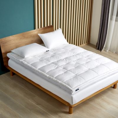 Serta 233 Thread Count Cotton Feather and Down Fiber-Top Featherbed Mattress Topper, 2 in.
