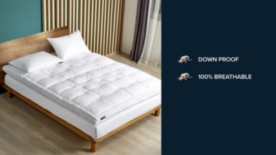 Image showing  233 Thread Count Cotton Feather and Down Fiber-Top Featherbed Mattress Topper, 2 in.