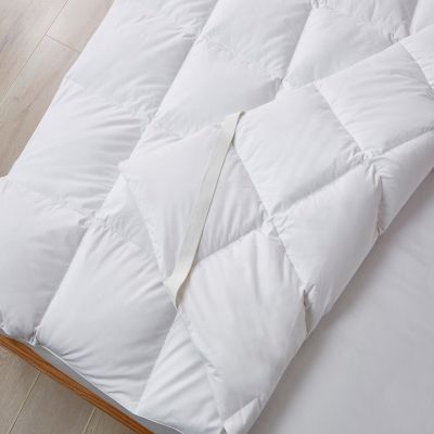 Image showing  240 Thread Count Cotton White Goose Feather and Down Fiber Featherbed Mattress Topper