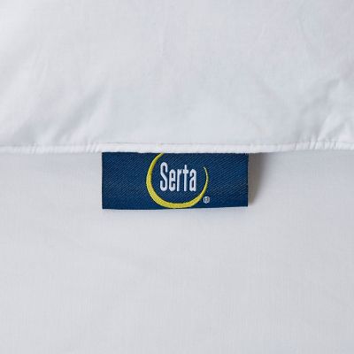 Image showing 5 th Serta 240 Thread Count Cotton White Goose Feather and Down Fiber Featherbed Mattress Topper