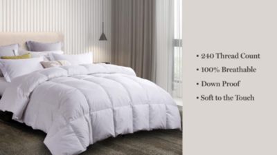 Image showing  240 Thread Count White Feather and Down Comforter, Cotton
