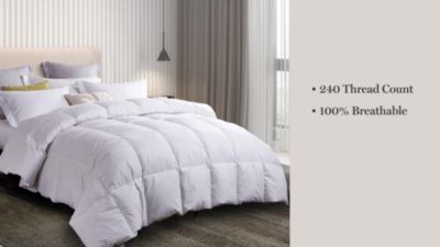Image showing  240 Thread Count White Goose Feather and Down Comforter, Cotton