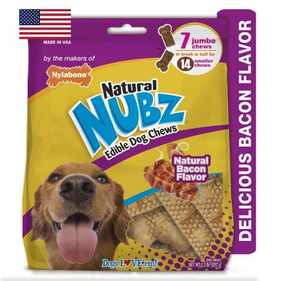 NUBZ Bacon Flavor Dog Chew Treats, 1.3 lb., 7 ct.