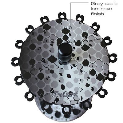 Image showing  Round Fishing Rack with Wood Post, Gray