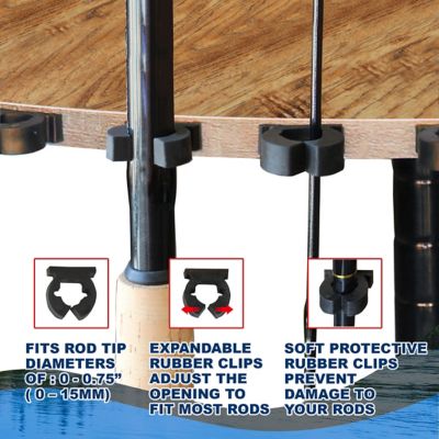 Image showing  10-Fishing Rod Holder Corner Storage Rack with Stress-Free Assembly, American Cherry
