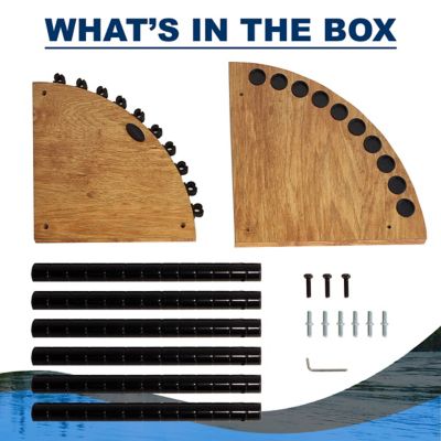 Image showing 6 th Rush Creek Creations 10-Fishing Rod Holder Corner Storage Rack with Stress-Free Assembly, American Cherry
