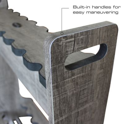 Image showing  Double-Sided Fishing Rod Rolling Storage Rack, Barn Wood