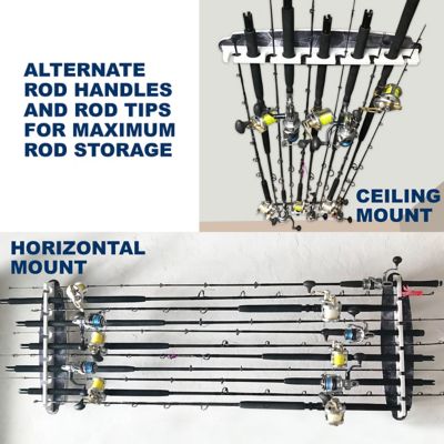 Image showing  11-Rod Saltwater Fishing Rod Wall Rack, Gray
