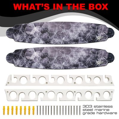 Image showing  11-Rod Saltwater Fishing Rod Wall Rack, Gray