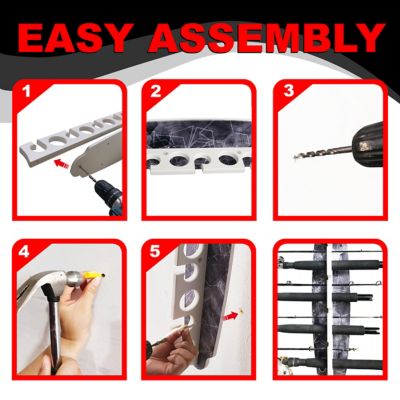 Image showing 5 th Rush Creek Creations 11-Rod Saltwater Fishing Rod Wall Rack, Gray