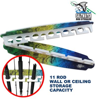 Image showing  11-Rod Saltwater Fishing Rod Wall Rack, Mahi