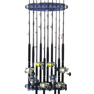 Rush Creek Creations 10-Rod Saltwater Fishing Rod Wall Storage Rack