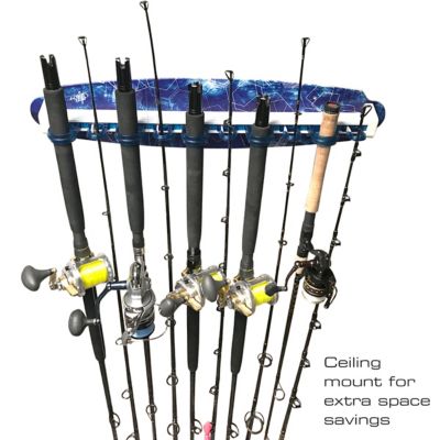 Image showing  10-Rod Saltwater Fishing Rod Wall Storage Rack