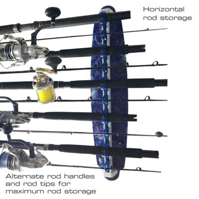 Image showing 7 th Rush Creek Creations 10-Rod Saltwater Fishing Rod Wall Storage Rack