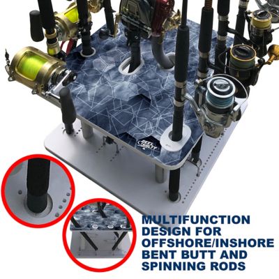 Image showing  10-Rod Saltwater Bent Butt Floor Fishing Rod Storage Rack