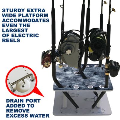 Image showing  10-Rod Saltwater Bent Butt Floor Fishing Rod Storage Rack