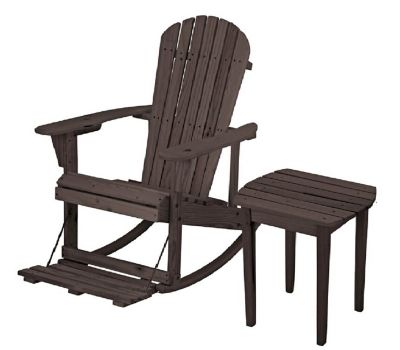 W Unlimited Zero Gravity Collection Adirondack Rocker with Built-In Footrest, Includes Rocker and 1 Side Table