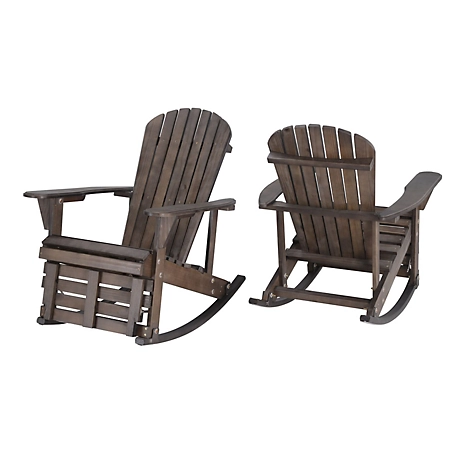 W Unlimited 2 pc. Zero Gravity Collection Adirondack Rocker Set with Built-In Footrest