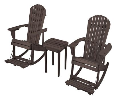 W Unlimited Zero Gravity Collection Adirondack Rocker with Built-In Footrest, Includes 2 Rockers and 1 End Table