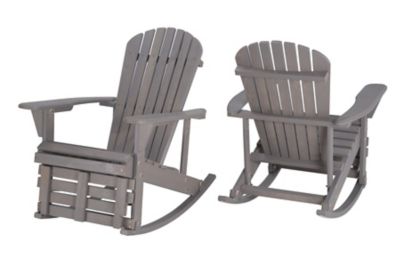 W Unlimited 2 pc. Zero Gravity Collection Adirondack Rocker Set with Built-In Footrest