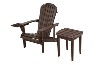 W Unlimited Earth Collection Adirondack Chair Set with Phone and Cup Holder, Includes 1 Chair and 1 End Table
