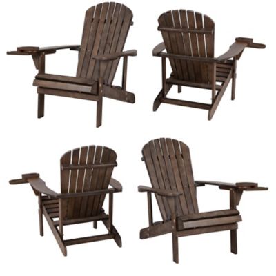 W Unlimited Earth Collection Adirondack Chair with Phone and Cup Holder Set, 4-Pack